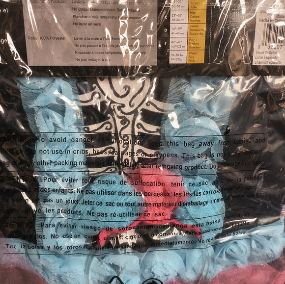 Disguise Kids Day of the Dead Costume - Black and Pink - Picture 2 of 4